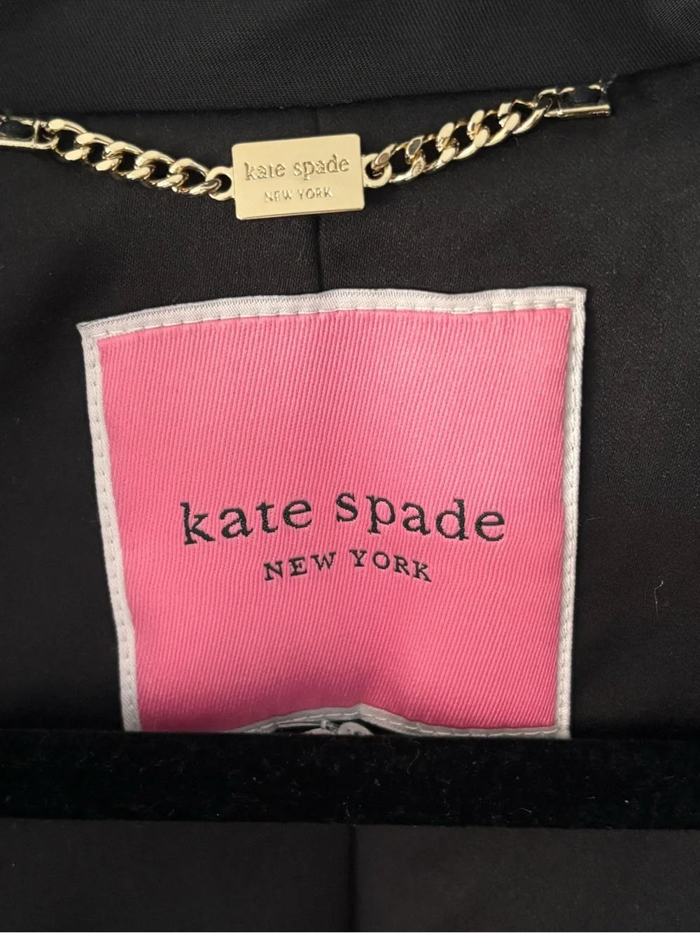 kate spade Ruffle Hem Black Belted Trench Coat Small Black